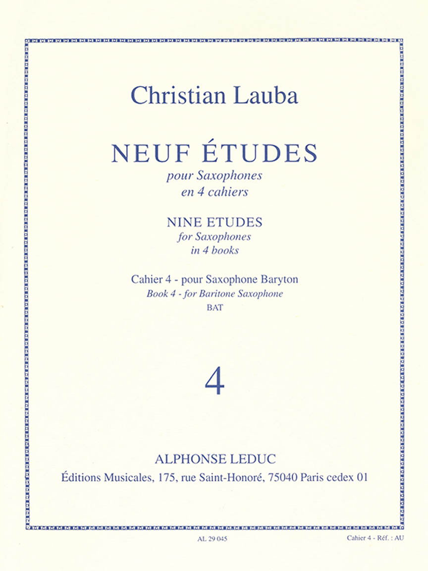 9 Etudes Vol.4 Baritone Saxophone (saxophone Solo) Hal Leonard Online